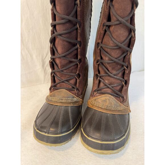 Sorel Cate The Great Tall Brown Tan Fur-Lined Waterproof Women Boots Size 9 - Picture 7 of 10